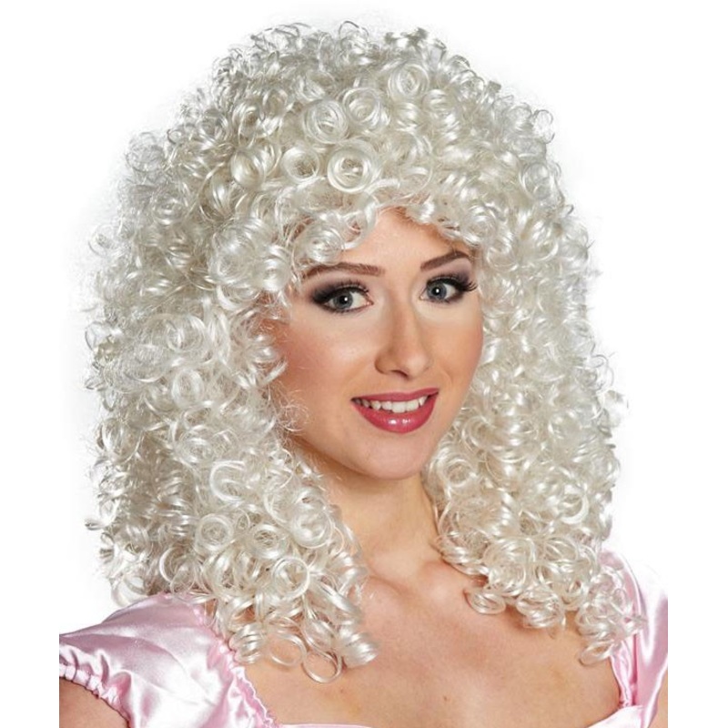 White-blonde curly wig Anastasia