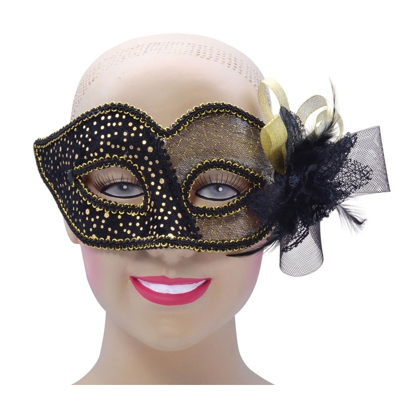 Black and gold Venetian eye mask