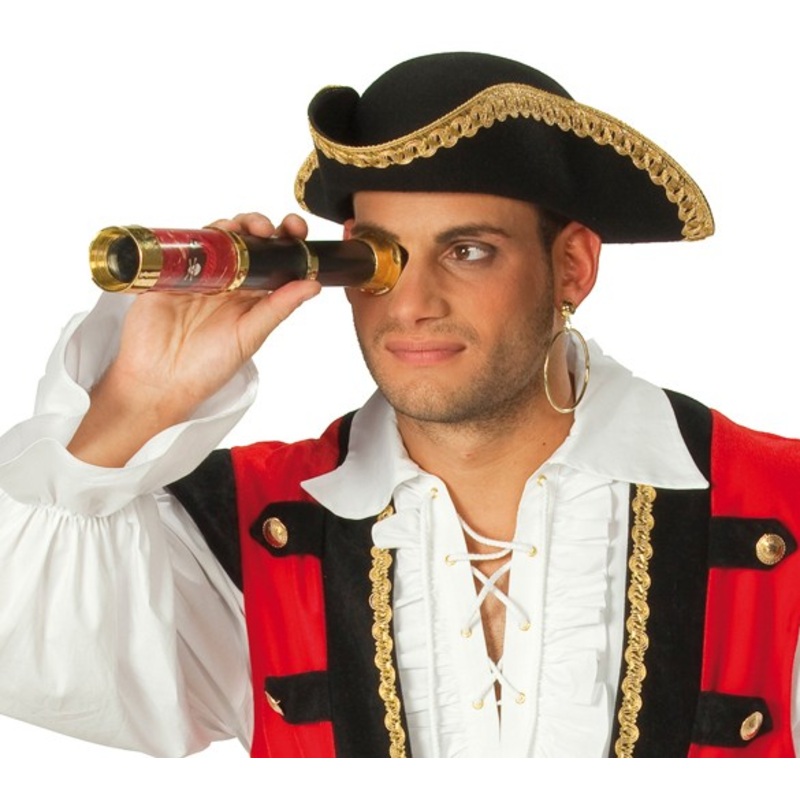 Black pirate hat with gold trim