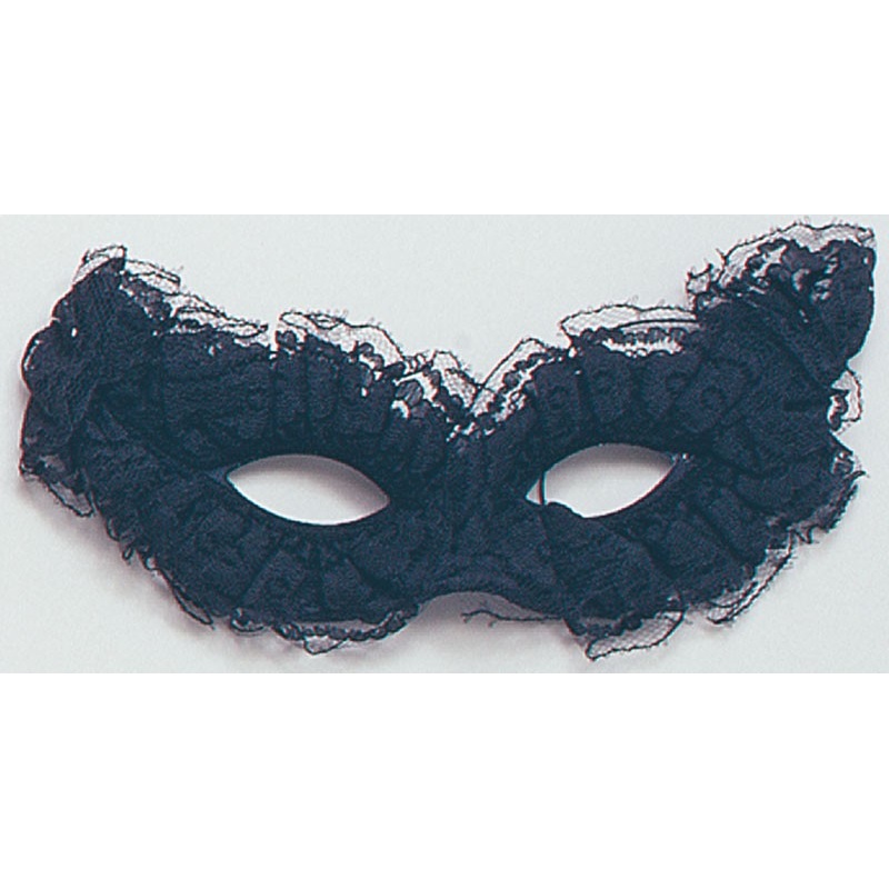 Black Venetian Ruffle Mask