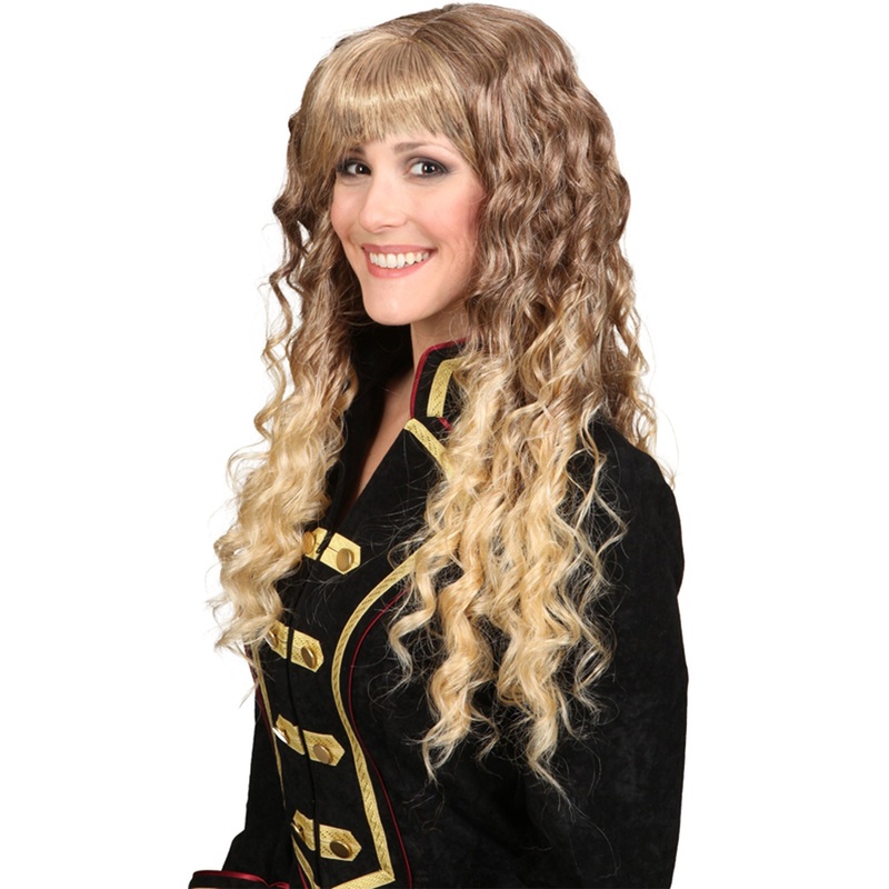 Brown-blonde Giulia curly wig