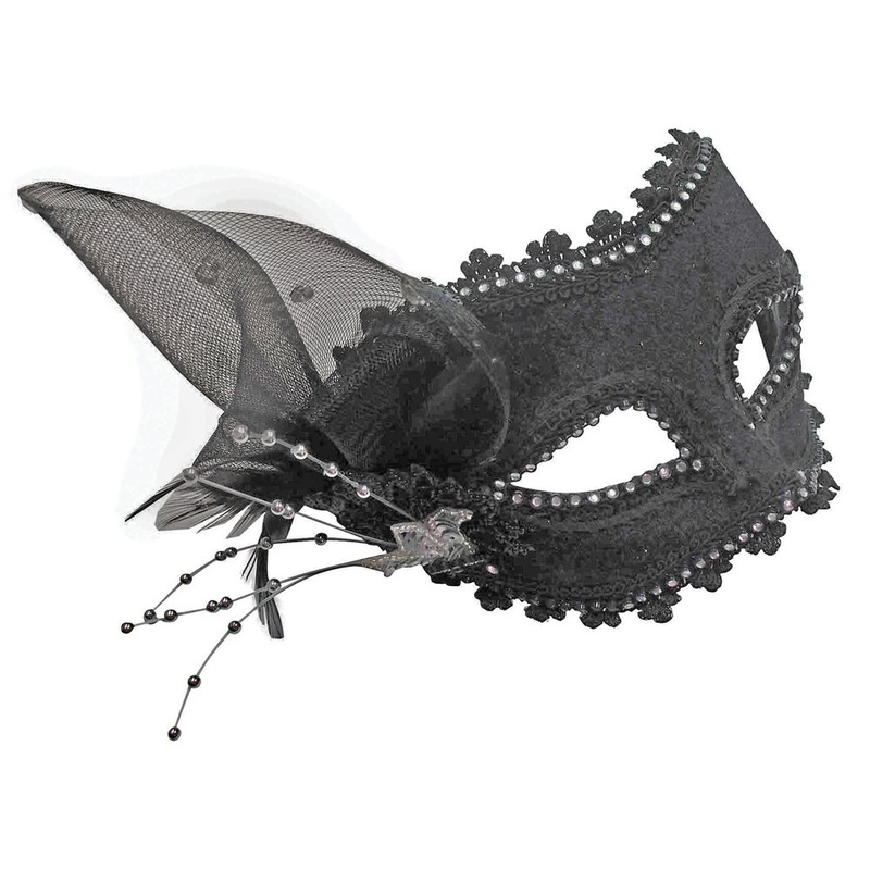 Filigree eye mask with black mesh