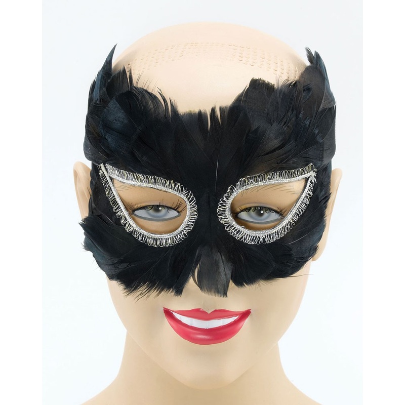 Mona eye mask made of black feathers