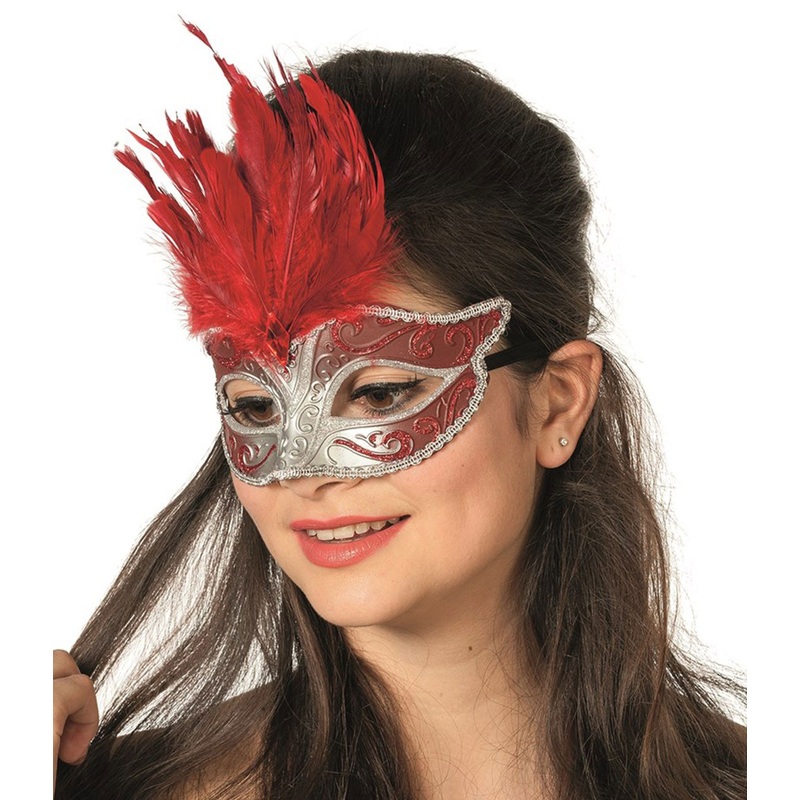 Red masked ball eye mask