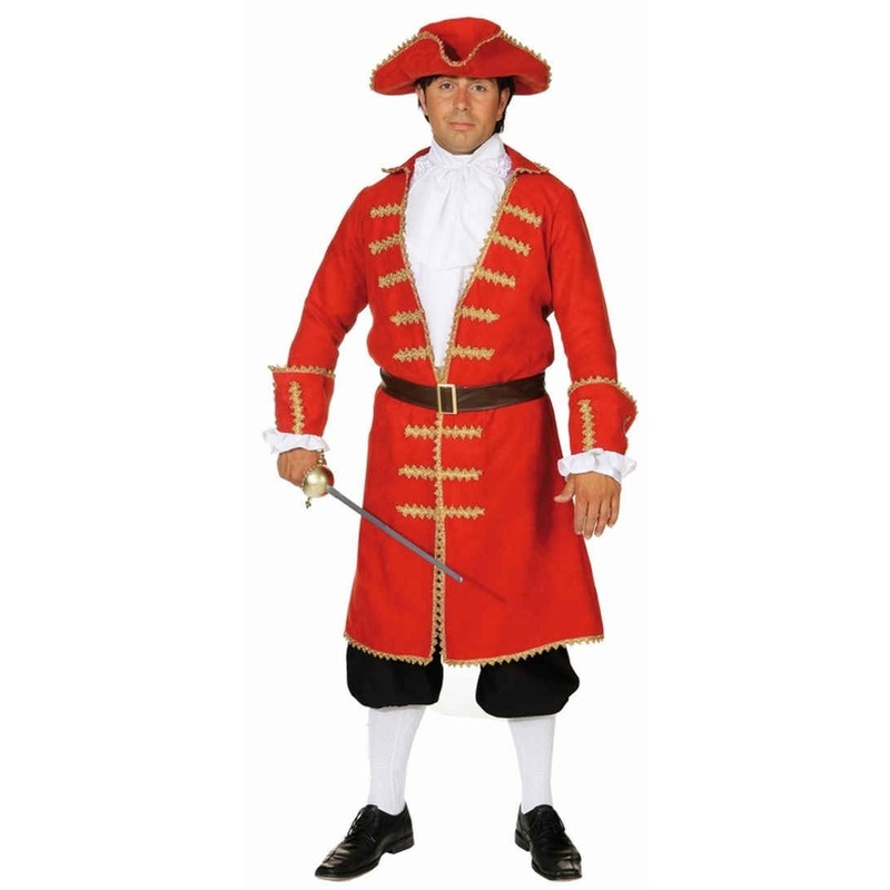 Red noble pirate mens costume 50-52