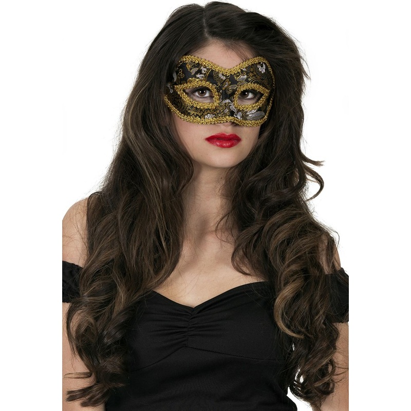 Sequin eye mask black and gold