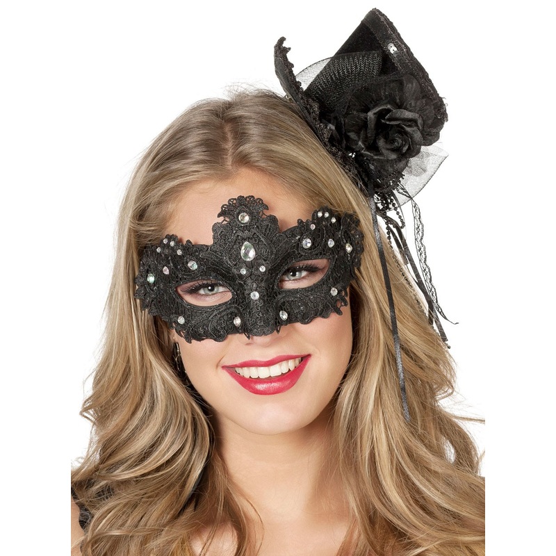 Venizian glitter mask with lace