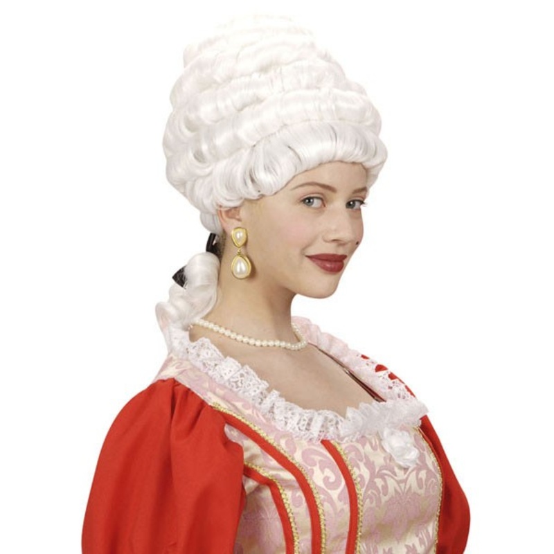 White Rococo Baroque women's wig