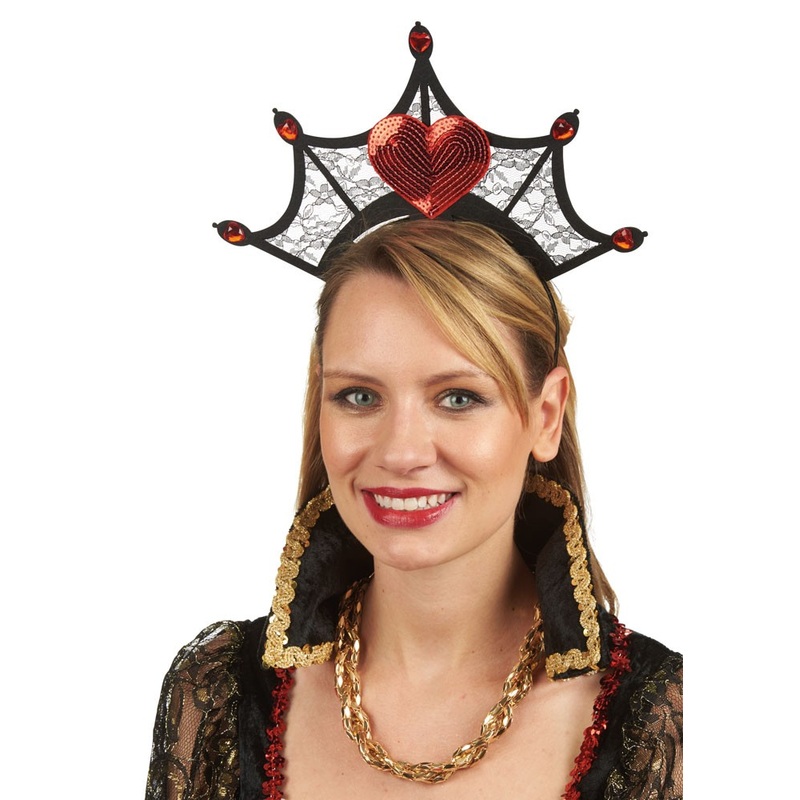Black crown headband with heart