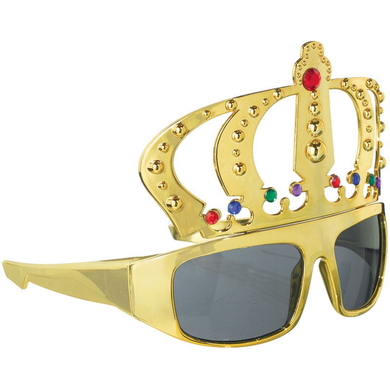 King Of The Day Party Glasses Gold Tinted