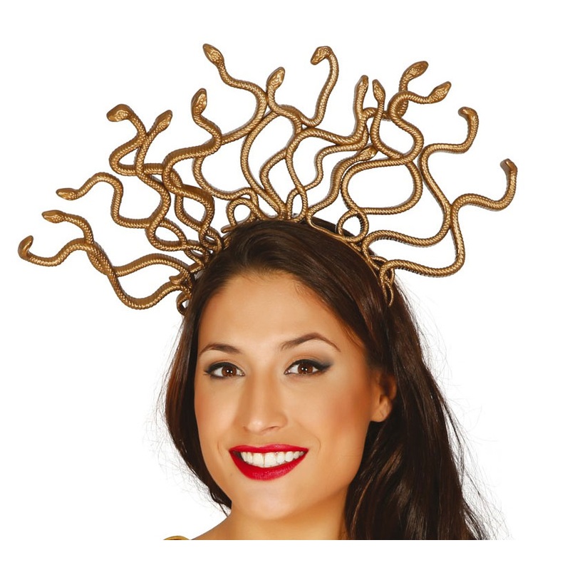Medusa headband with snakes gold