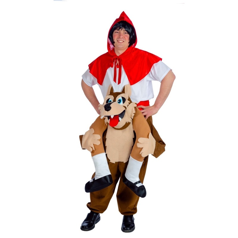 Piggyback costume Little Red Riding Hood and Wolf
