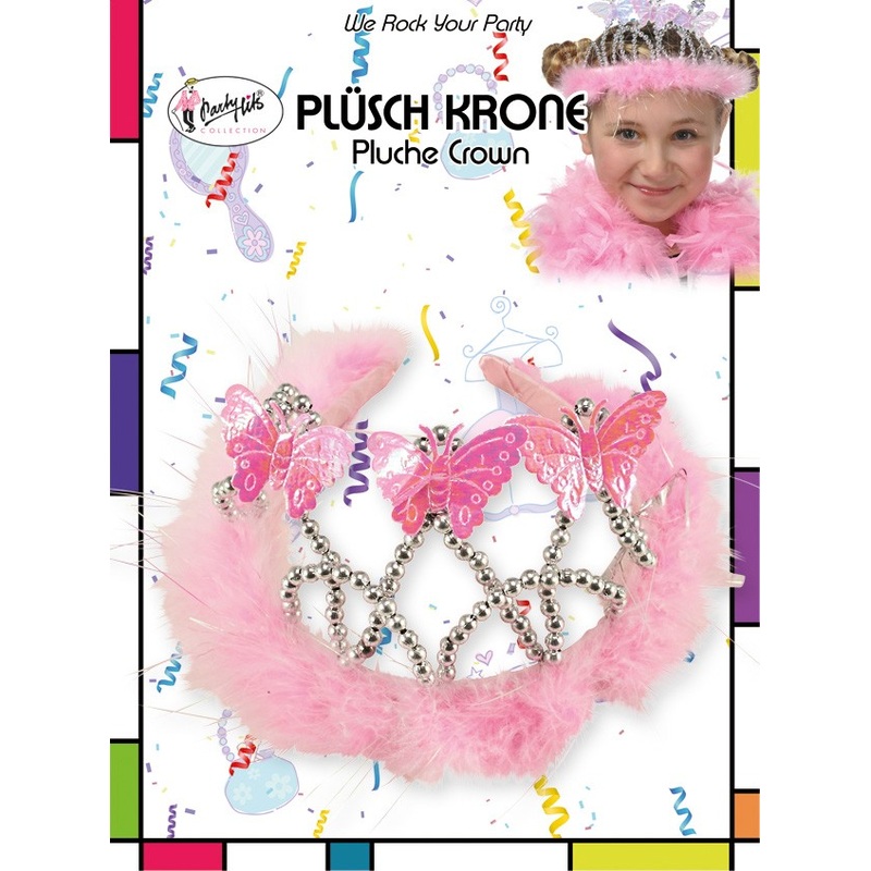 Plush crown butterfly pink