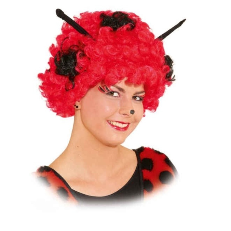 Red ladybug afro wig