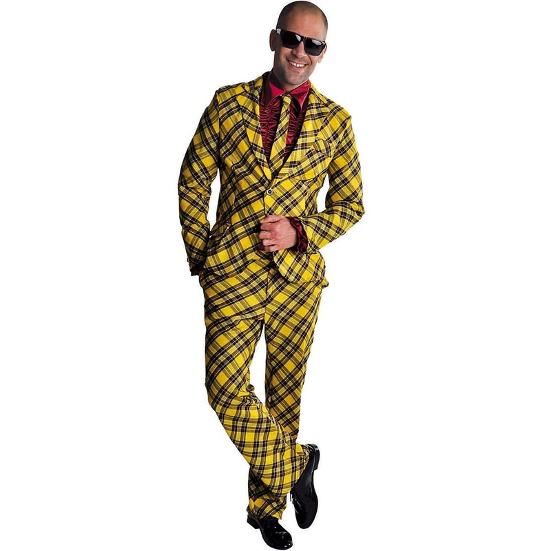 Yellow tartan party suit