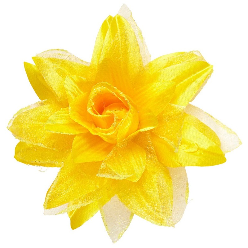 Beautiful rose hair clip yellow