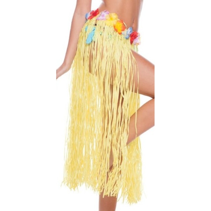 Hawaii skirt yellow fringes 80cm