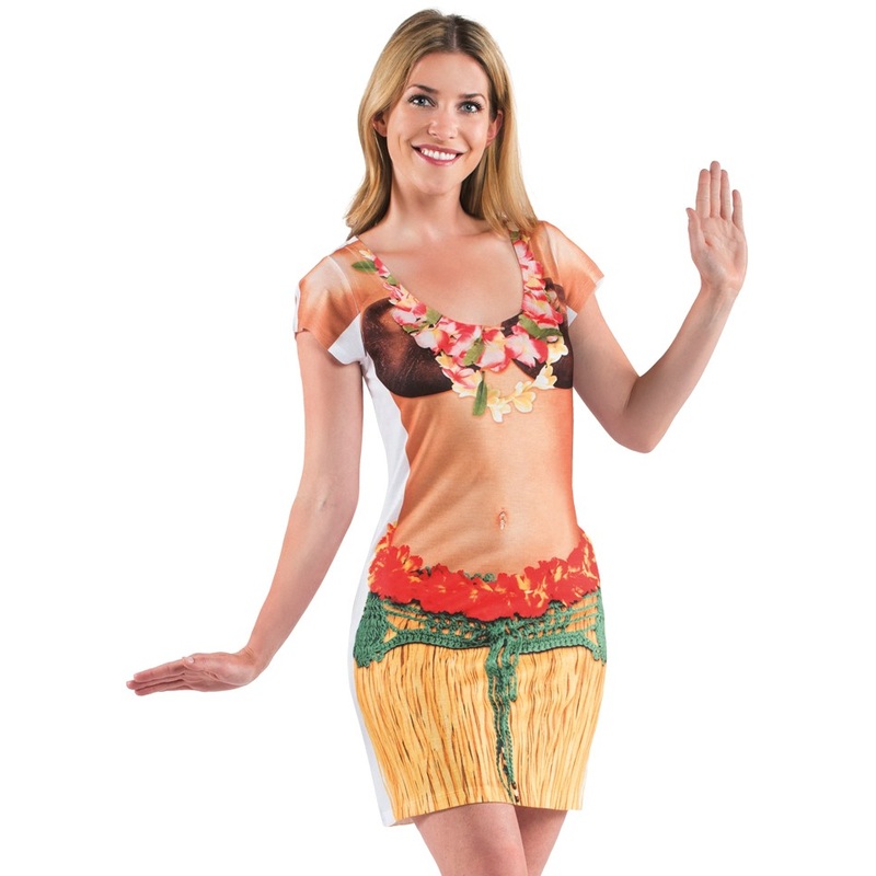 Hawaiian girl long shirt for women S