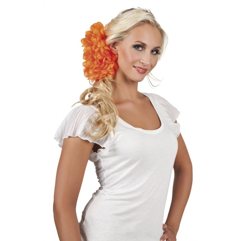Magical flowers hair clip orange
