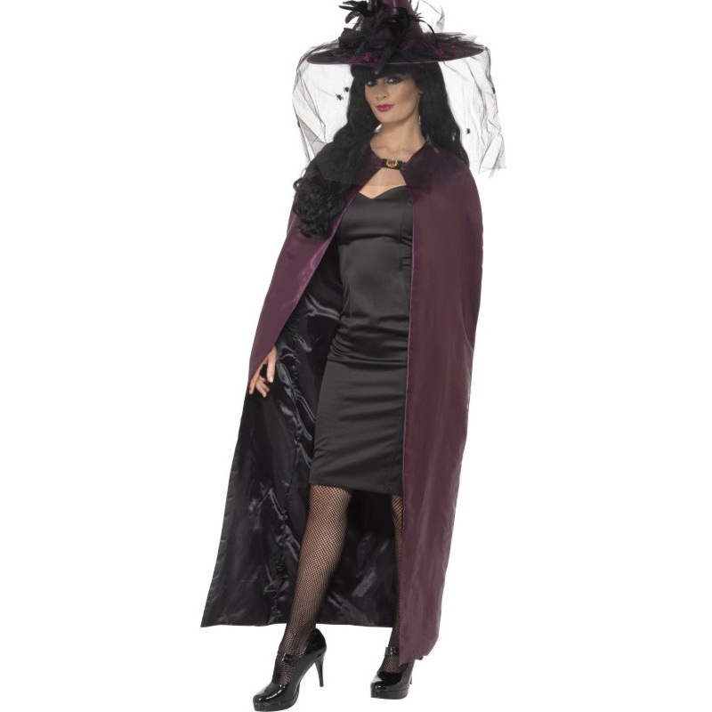 Noble reversible cape in black and purple