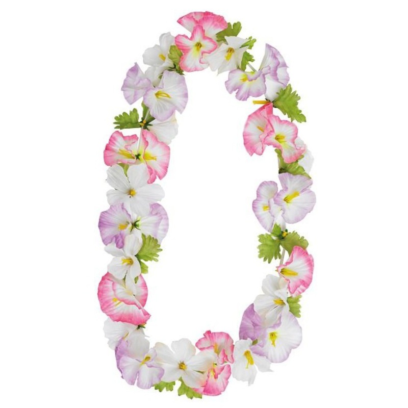 Pastel colored Hawaiian necklace