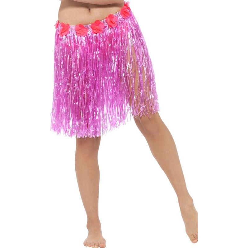 Pink Hawaii skirt with floral ornament