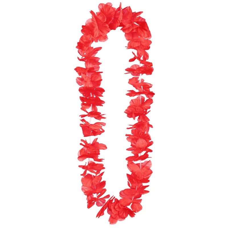 Red Hawaiian necklace Hoola Flower