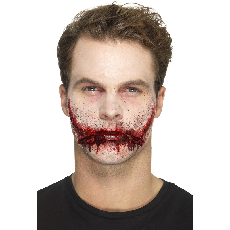 Sewn mouth latex application with glue