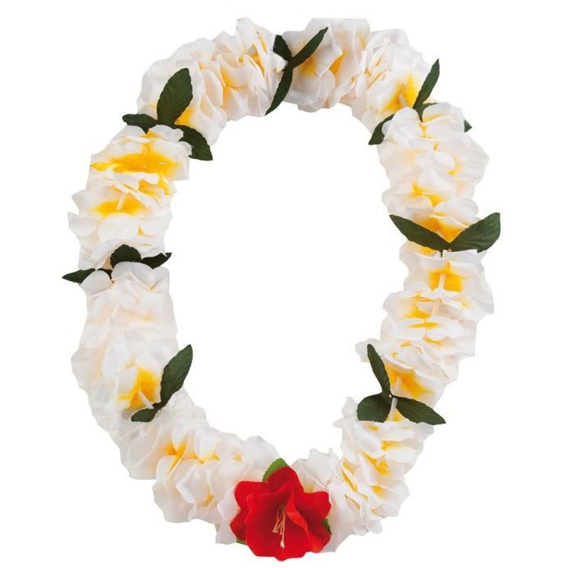 White and yellow Hawaiian lei