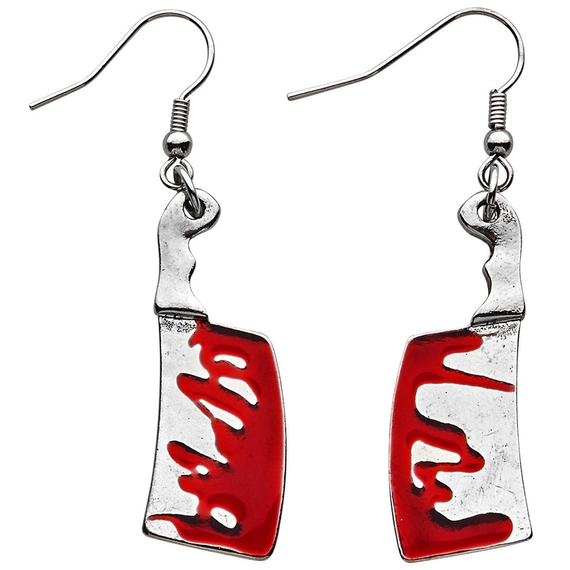 Blood-smeared hatchet earrings