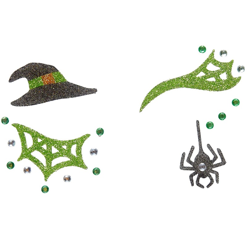 Glittering witches face stickers