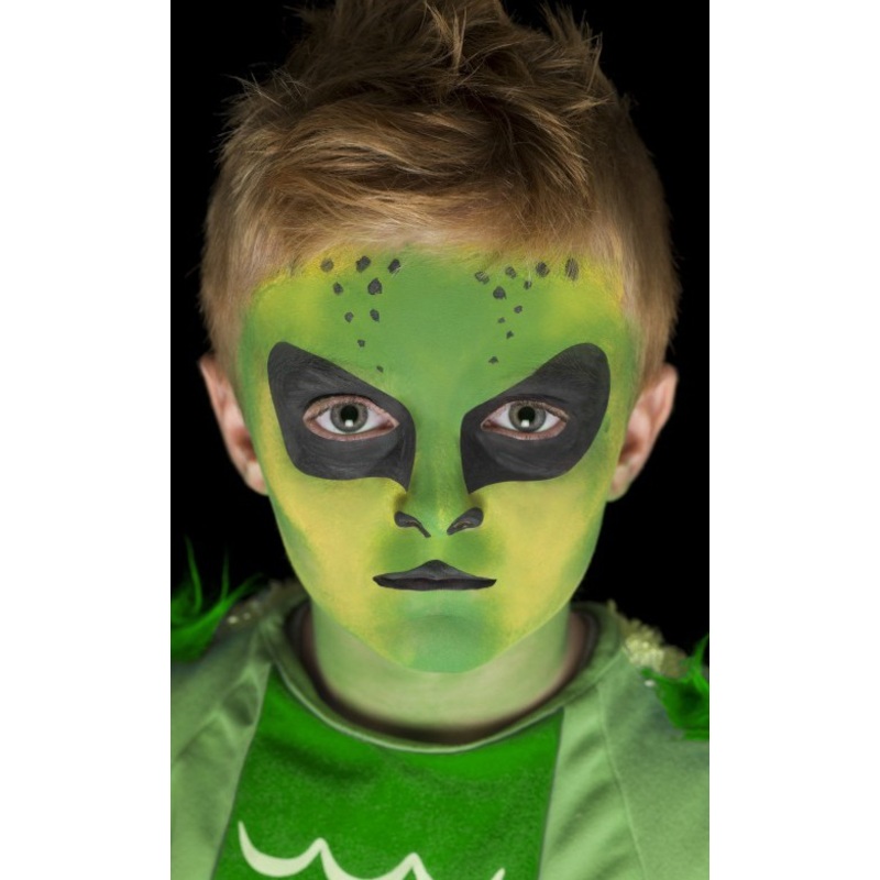Green face and body paint