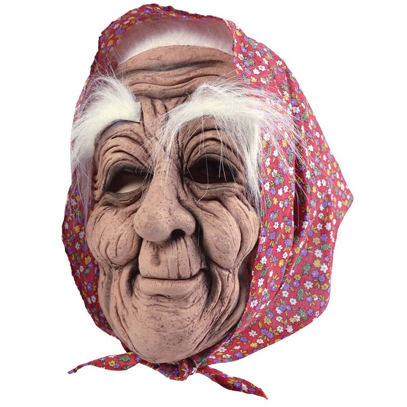 Old Grandma Mask with Headscarf