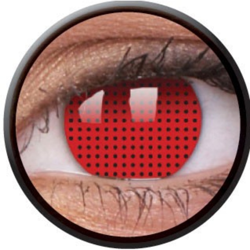 Red Pixel Screen Contact Lenses
