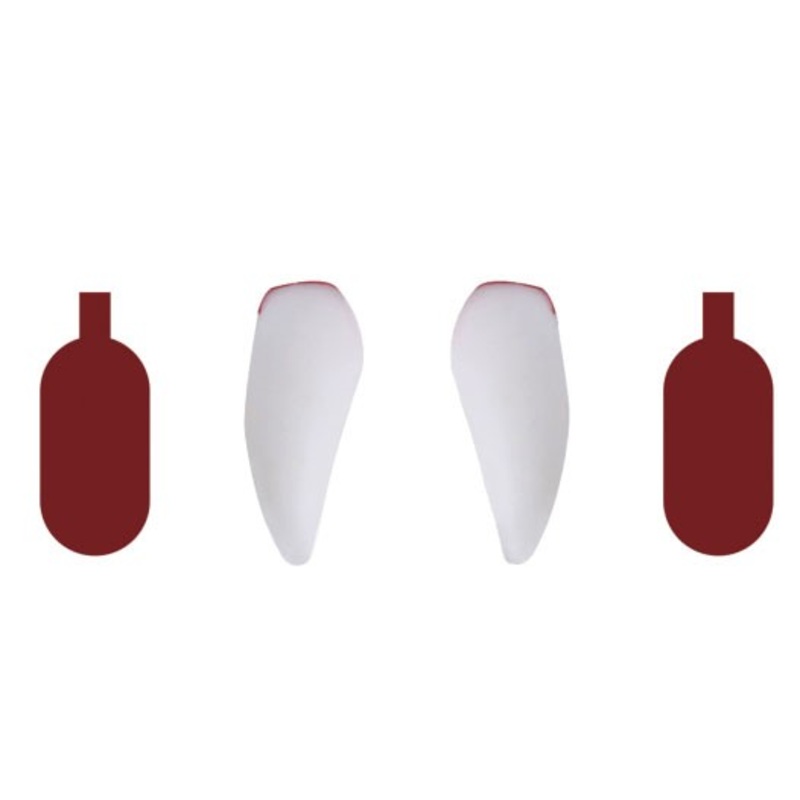 Vampire fangs set with fake blood