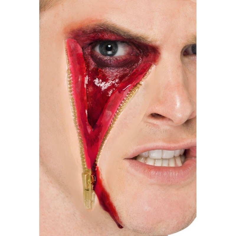 Horror zipper face wound