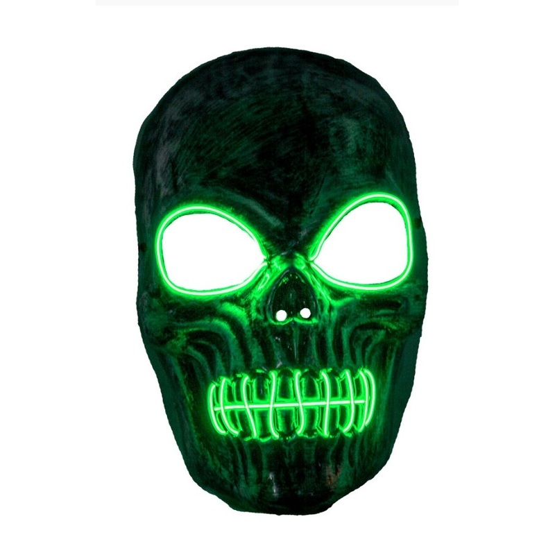 Skeleton mask with light wire green