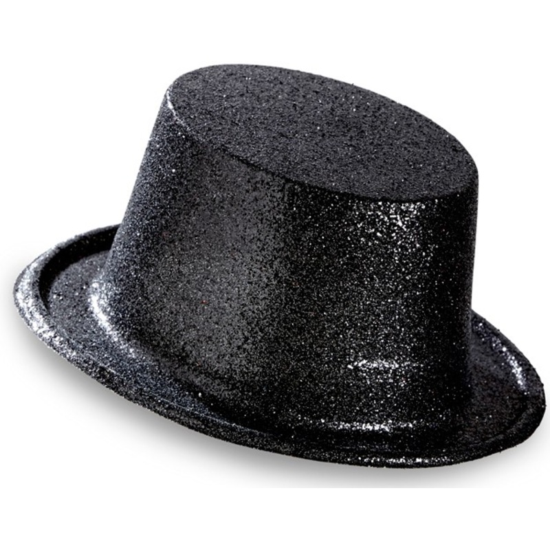 Black glittering top hat