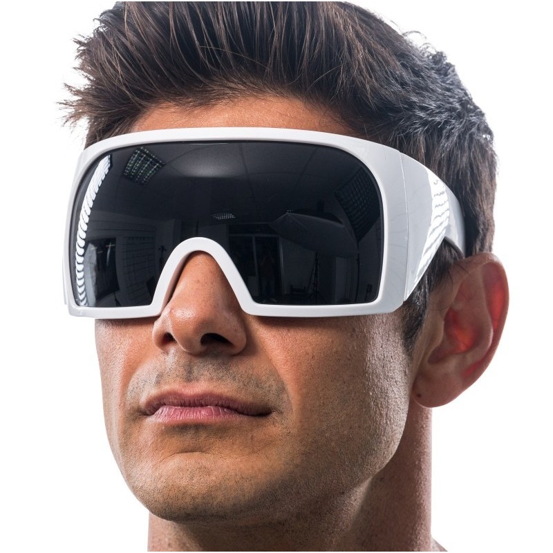 Future View mask glasses with white frame