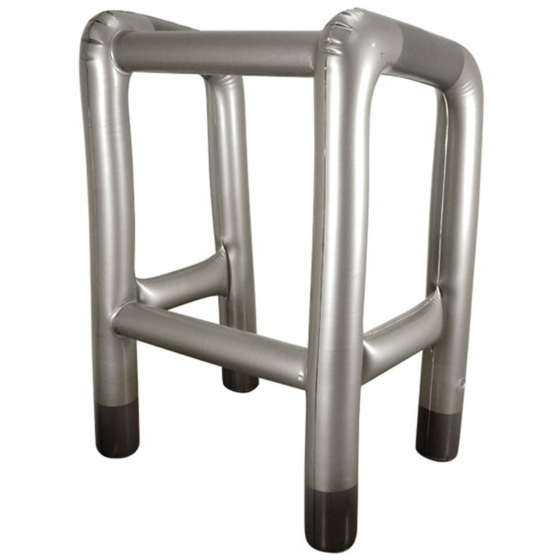 Inflatable walking aid in metal look