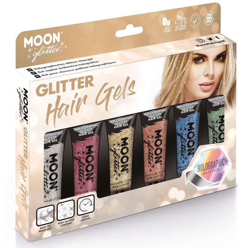 Moon glitter hair gel holographic