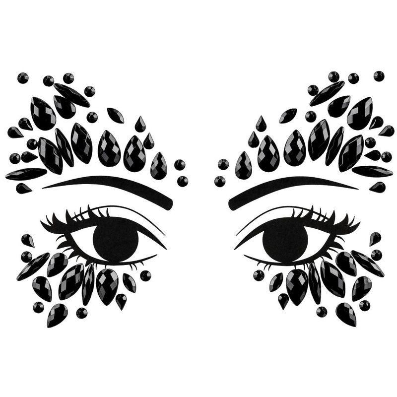 Set Temporary Facial Crystals Black Edition