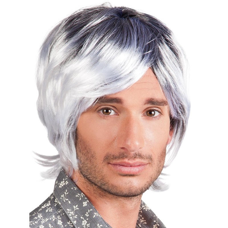 White discolored Brandon wig