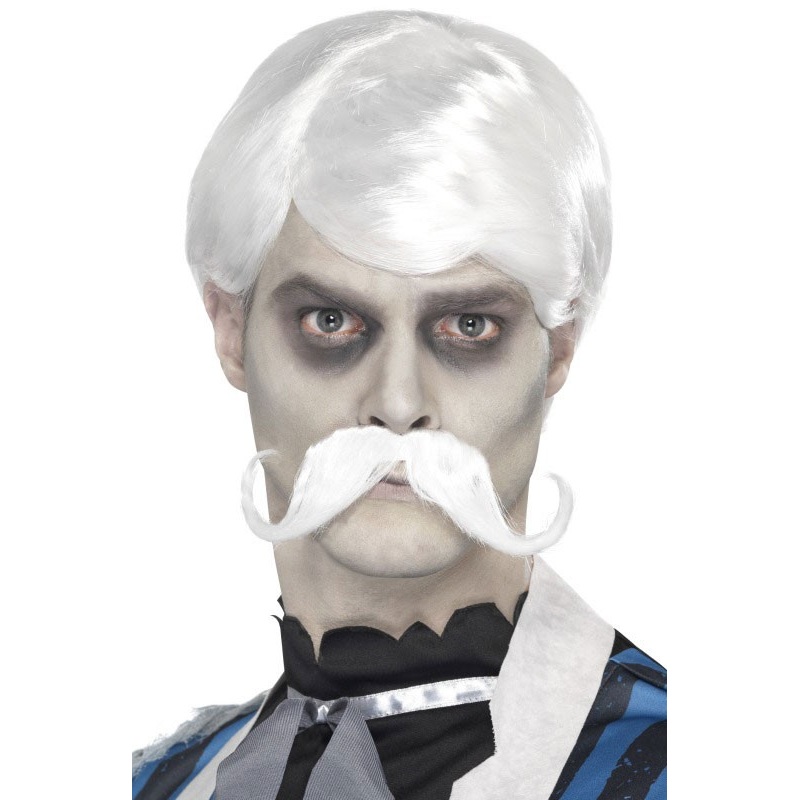 White men wig with mustache