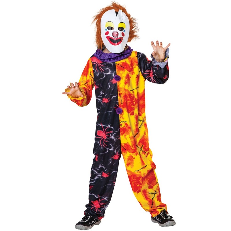 Colorful unisex kids jumpsuit horror clown M