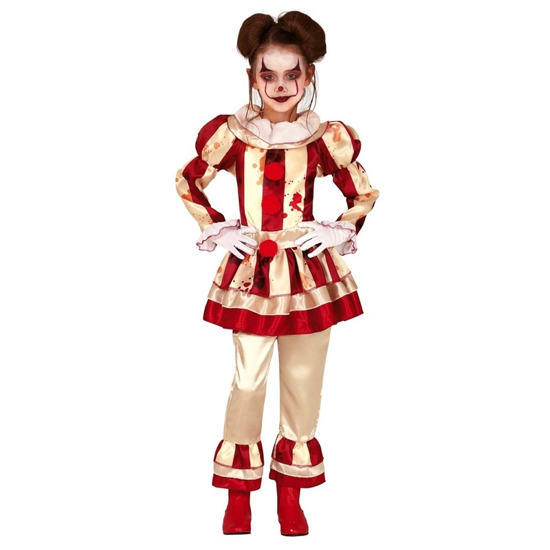 Horror circus clown costume for girls