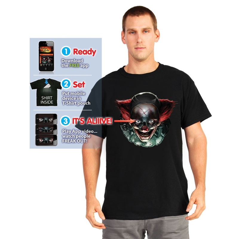 Horror clown t-shirt with special effects S