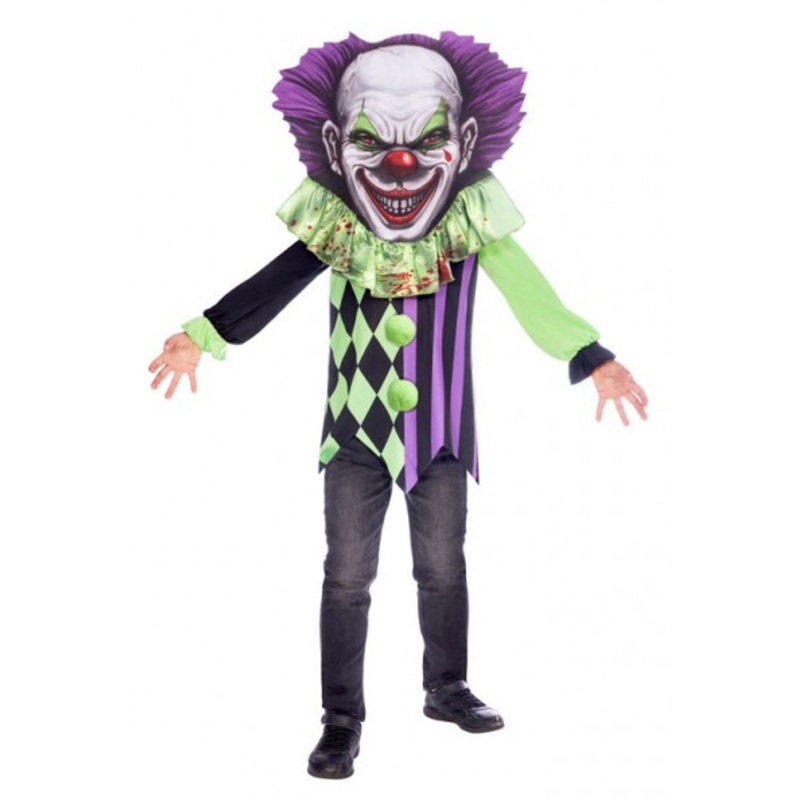 Horror clown with XXL head children's costume