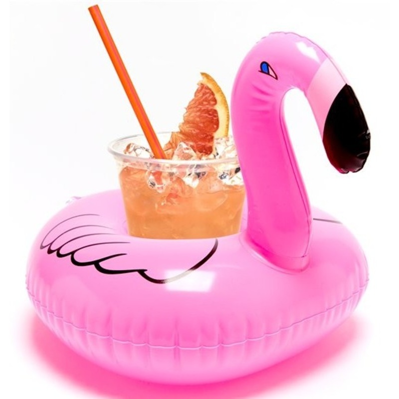 Inflatable flamingo cup holder 22cm