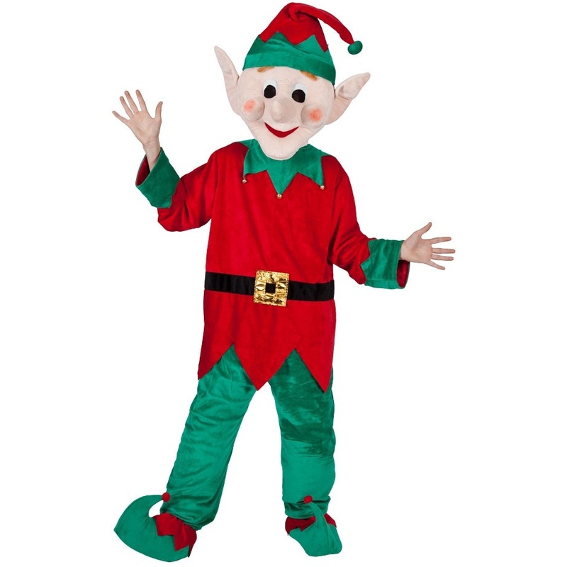Kningle red-green Christmas elf unisex costume
